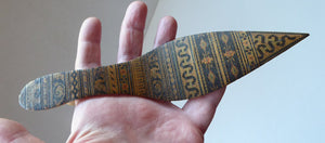 TUNBRIDGE Ware / Sorrento Ware Letter Opener in the Form of a little Kitten Heel Shoe; Exquisite Antique Late 19th Century Example