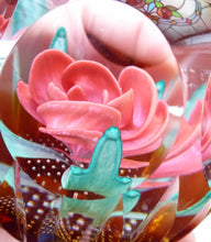 Load image into Gallery viewer, Gorgeous &amp; Collectable Golden Jubilee Rose CAITHNESS LIMITED EDITION cushion cut paperweight. Designed by Colin Terris
