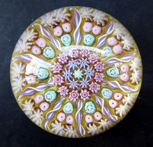Load image into Gallery viewer, Gorgeous Colours. Scottish Glass - Strathearn Millefiori Canes and Latticino Ten Spoke Paperweight
