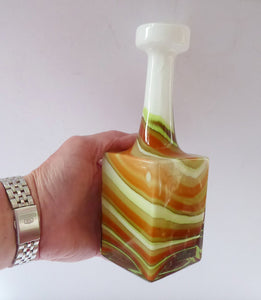 ITALIAN V.B. Opaline Glass Marble / Agate Pattern Glass Vase
