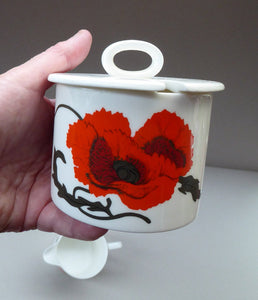 SUSIE COOPER for WEDGWOOD. 1971 Cornpoppy Design. Stylish Floral Bone China Sugar Bowl & Milk Jug