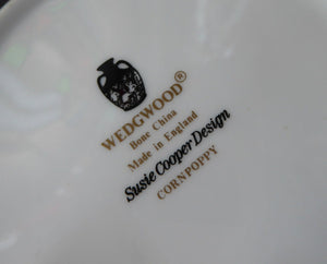 SUSIE COOPER for WEDGWOOD. 1971 Cornpoppy Design. Stylish Floral Bone China Sugar Bowl & Milk Jug