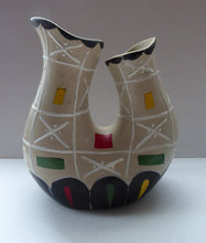 Load image into Gallery viewer, Rare BRENTLEIGH WARE 1950s Atomic Amorphic Shaped Vase: San Rema Shape and Rarer Beige Colour
