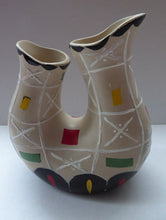 Load image into Gallery viewer, Rare BRENTLEIGH WARE 1950s Atomic Amorphic Shaped Vase: San Rema Shape and Rarer Beige Colour
