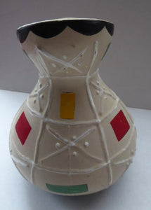 Rare BRENTLEIGH WARE 1950s Atomic Gourd Shaped Vase: LORCA Shape and Rarer Beige Colour