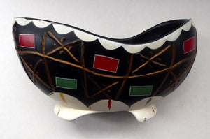 Rare BRENTLEIGH WARE 1950s Decorative Footed Bowl: NOVENTA Shape and Black Colour