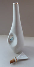 Load image into Gallery viewer, Vintage 1960s Amorphic White Porcelain Drinks / Cocktails Bottle or Decanter. JEREZ: Embellished with image of Spanish Guitar
