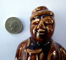 Load image into Gallery viewer, Antique 19th Century Treacle Glazed SCOTTISH POTTERY Money Box or Bank in the Form of a Seated Gentleman
