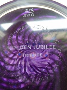 Lovely Vintage COLIN TERRIS Golden Jubilee Scottish Caithness Glass Paperweight: TRIBUTE