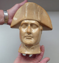 Load image into Gallery viewer, Rare 1850s LARGE Stephen Green Pottery Lambeth Stoneware Jug Featuring the Bust of Napoleon Bonaparte. 7 inches
