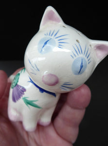 Very Rare PLICHTA, LONDON (Wemyss) Cats Cruets. Salt and Pepper Pots with Thistle Pattern. Purr-fectly Cute!