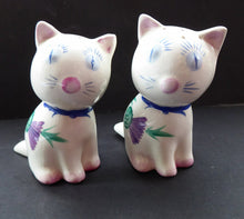 Load image into Gallery viewer, Very Rare PLICHTA, LONDON (Wemyss) Cats Cruets. Salt and Pepper Pots with Thistle Pattern. Purr-fectly Cute!
