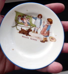 PARAGON China NURSERY WARE. 1920s Child's Side Plates. Dolly's School and Dolly's Doctor Pattern