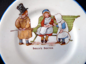 PARAGON China NURSERY WARE. 1920s Child's Side Plates. Dolly's School and Dolly's Doctor Pattern