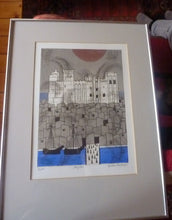 Load image into Gallery viewer, Julian Trevelyan ORIGINAL Etching &amp; Soft Ground Aquatint. AVIGNON. Pencil Signed and Dated 1972
