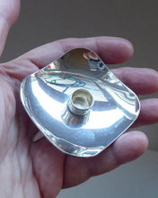 Load image into Gallery viewer, TWO / MATCHING PAIR of Danish Square Shaped Small Silver Plate Taper Berg Candle Holders
