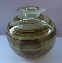 Load image into Gallery viewer, Isle of Wight Studio Glass  by Michael Harris, c 1970. LARGE Tortoiseshell Globular Vase
