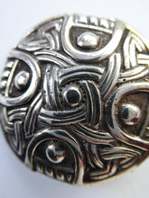 Load image into Gallery viewer, Lovely Silver Celtic Knotwork Shield Brooch by Shipton &amp; Co. Hallmarked Chester 1948
