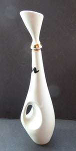 Vintage 1960s Amorphic White Porcelain Drinks / Cocktails Bottle or Decanter. Embellished with the names of drinks.