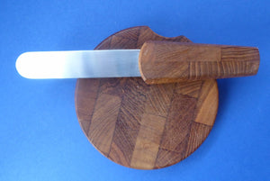 Vintage Danish Mid Century Dansk Teak QUISTGAARD Cheese Board with Intergral Chopping Blade