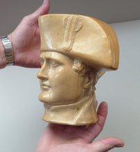 Load image into Gallery viewer, Rare 1850s LARGE Stephen Green Pottery Lambeth Stoneware Jug Featuring the Bust of Napoleon Bonaparte. 7 inches
