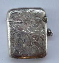 Load image into Gallery viewer, Sweet BIRMINGHAM 1905 Solid Silver Vesta with Profuse Scrolling Decoration. Good Antique Condition
