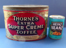 Load image into Gallery viewer, Rare Early 20th Century Art Nouveau Thorne&#39;s Extra Super Creme Advertising Toffee Tin; c 1910
