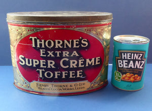 Rare Early 20th Century Art Nouveau Thorne's Extra Super Creme Advertising Toffee Tin; c 1910