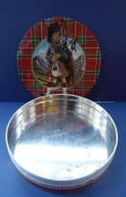 Load image into Gallery viewer, 1960s Vintage SCOTTISH SHORTBREAD Tin with Tartan background with Central Piper Motif
