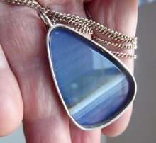 Load image into Gallery viewer, Very Stylish SCOTTISH SILVER &amp; Agate Pendant. Probably by Ortak with Edinburgh Hallmark 1973
