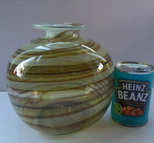 Load image into Gallery viewer, Isle of Wight Studio Glass  by Michael Harris, c 1970. LARGE Tortoiseshell Globular Vase
