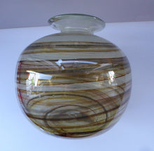 Load image into Gallery viewer, Isle of Wight Studio Glass  by Michael Harris, c 1970. LARGE Tortoiseshell Globular Vase
