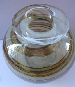 Isle of Wight Studio Glass  by Michael Harris, c 1970. LARGE Tortoiseshell Globular Vase