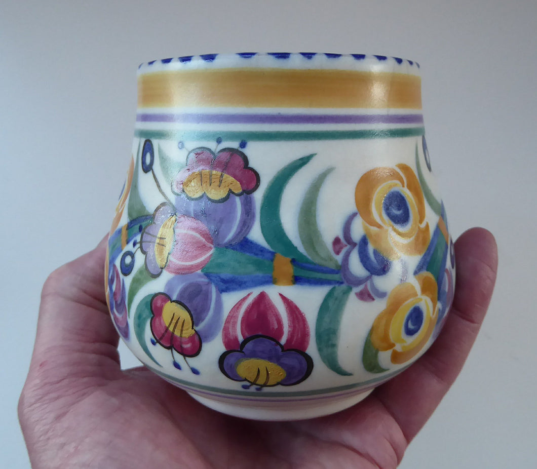 Early 1930s Art Deco Poole CARTER, STABLER & ADAMS Pottery Fuchsia Pattern Bowl