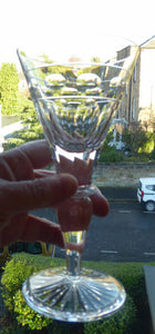 CUMBRIA CRYSTAL. Pair of Top Quality Tall Glass Wine Goblets: Downton Abbey Style. 7 inches in height