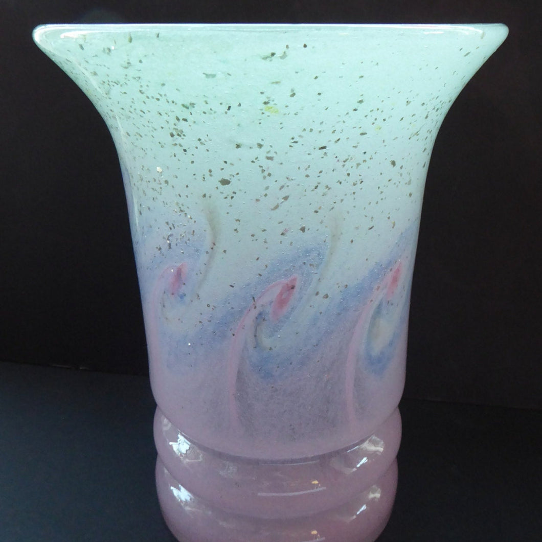 SCOTTISH GLASS by VASART. Fine 1950s Large Art Glass Vase. 7 inches in height