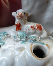 Load image into Gallery viewer, ANTIQUE Early Staffordshire Bird &amp; Lamb Quill Pen Holder. Extremely Rare and in Excellent Condition
