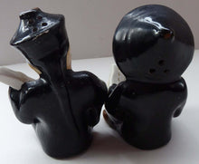 Load image into Gallery viewer, 1950s Vintage Cruet Set. Sweet Little Ceramic Chinese Man and Girl Salt and Pepper Pots
