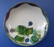Load image into Gallery viewer, SCOTTISH Vintage WILD BERRIES Design Shallow Bowl by Highland Stoneware, Scotland. Hand-Decorated
