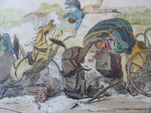 Load image into Gallery viewer, Original FRAMED 1835 Antique GEORGIAN Satirical Print / Etching by George Cruikshank. The Comforts of a Cabriolet
