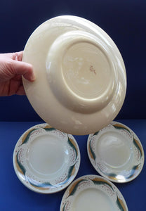 Rare 1950s Vintage Susie Cooper Pottery BRACKEN PATTERN Dinner Plates. KESTREL shape. 10 inches
