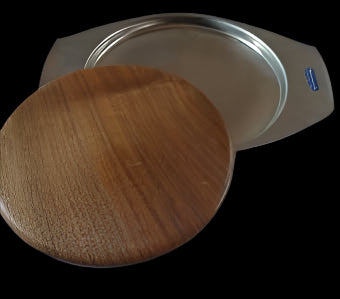 Vintage 1960s Bramah Teak and Stainless Steel Chopping Board