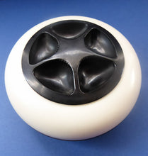Load image into Gallery viewer, Very Rare Art Deco Early Bakelite Box / Powder Bowl. The top section is white &amp; the bottom half is black
