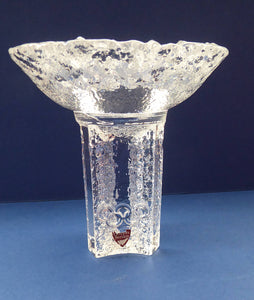 1980s Lars Hellsten 1984 Winter Olympics Orrefors Candle Holder