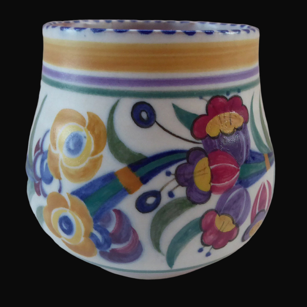 1930s Art Deco Poole CARTER, STABLER & ADAMS Pottery Fuchsia Pattern Bowl