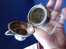 Load image into Gallery viewer, ART DECO Chrome Duck Inkwell on Faceted Clear Glass Base. Lovely Stylised Model - and Most Unusual
