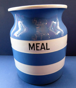 1930s Cornishware Storage Jar: Meal