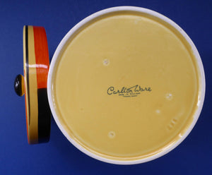 Rare Carlton Ware Large Art Deco Storage Jars 1930s Sunshine Yellow Geometic Pattern
