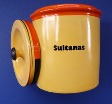 Load image into Gallery viewer, Rare Carlton Ware Large Art Deco Storage Jars 1930s Sunshine Yellow Geometic Pattern
