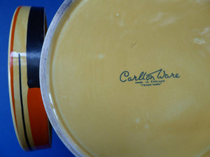 Rare Carlton Ware Large Art Deco Storage Jars 1930s Sunshine Yellow Geometic Pattern